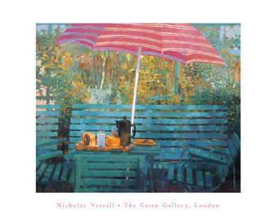 Pink Umbrella by Nicholas Verrall Pricing Limited Edition Print image