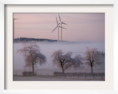 Wind Generators In Eifel Region Mountains Near Hallschlag, Germany, December 29, 2006 by Roberto Pfeil Pricing Limited Edition Print image