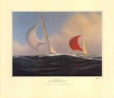 The America's Cup - Weatherly V. Gretel, 1962 (Signed) by Tim Thompson Pricing Limited Edition Print image