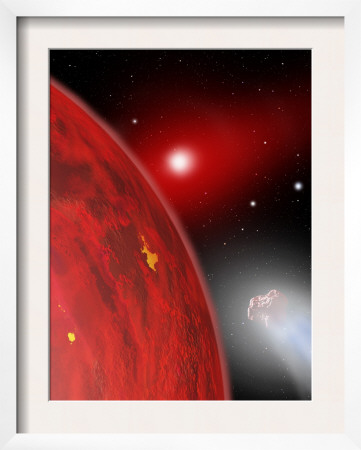 Red Dwarf Star Shines Feebly On A New Member Of Its Solar System As An Incoming Comet Passes by Stocktrek Images Pricing Limited Edition Print image