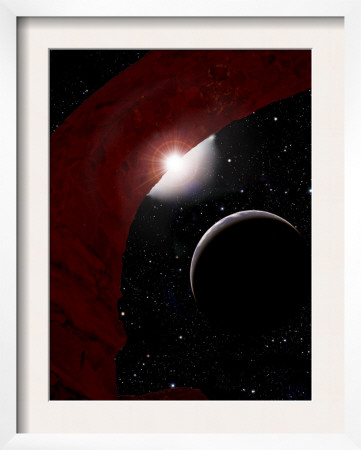 Supernova Flashes In The Night Bringing Cosmic Starlight To A New Earth-World Planet by Stocktrek Images Pricing Limited Edition Print image