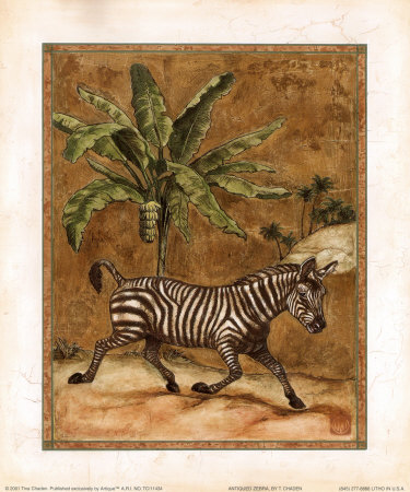 Antiqued Zebra by Tina Chaden Pricing Limited Edition Print image
