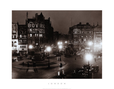 London, England, Piccadilly Circus At Night, 1949 by William Sumits Pricing Limited Edition Print image