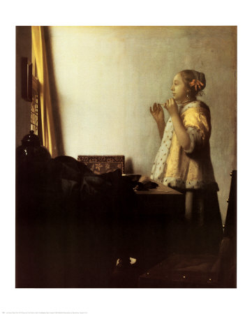 Woman With A Pearl Necklace by Jan Vermeer Pricing Limited Edition Print image