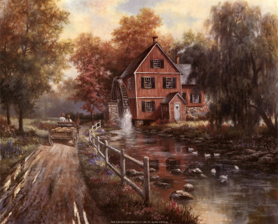 Red Covered Bridge by T. C. Chiu Pricing Limited Edition Print image