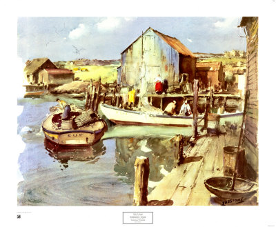 Fisherman's Wharf by James M. Sessions Pricing Limited Edition Print image