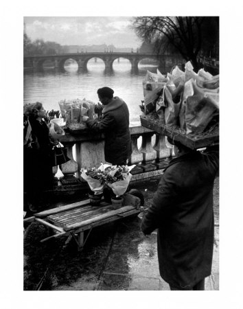 Lifer - Parisian Flower Vendor On The Seine Across From Pont Neuf, 1946 by Ed Clark Pricing Limited Edition Print image