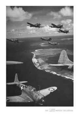Life® - Squadron Of Us Douglas Dive Bombers Patrolling Midway Island, 1942 by Frank Scherschel Pricing Limited Edition Print image