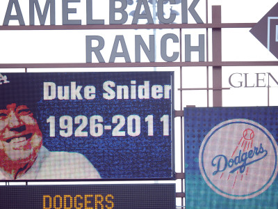 Los Angeles Angels Of Anaheim V Los Angeles Dodgers, Phoenix, Az - February 27: Duke Snider by Harry How Pricing Limited Edition Print image