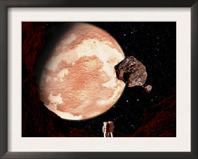 Gazing Back At A Hot Red Desert World, The Passing Of An Asteroid Causes A Momentary Distraction by Stocktrek Images Pricing Limited Edition Print image