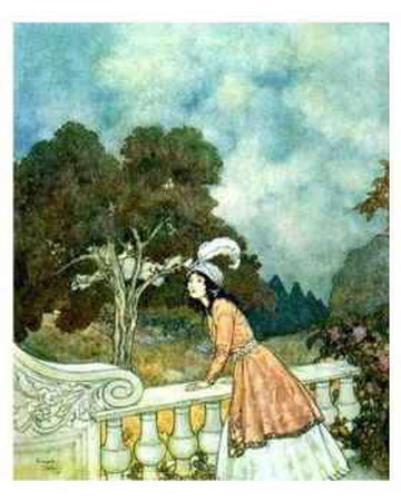 All Day She Watched by Edmund Dulac Pricing Limited Edition Print image