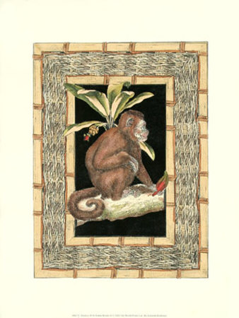 Monkey With Rattan Border Ii by Kayla Boekman Pricing Limited Edition Print image