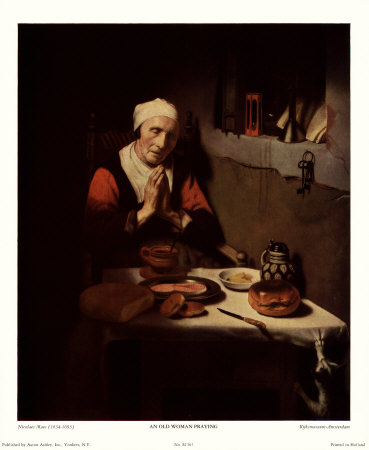 Old Woman Praying by Nicholaes Maes Pricing Limited Edition Print image