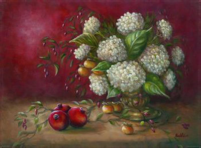 Hydrangea With Pomegranates by Lisa White Pricing Limited Edition Print image