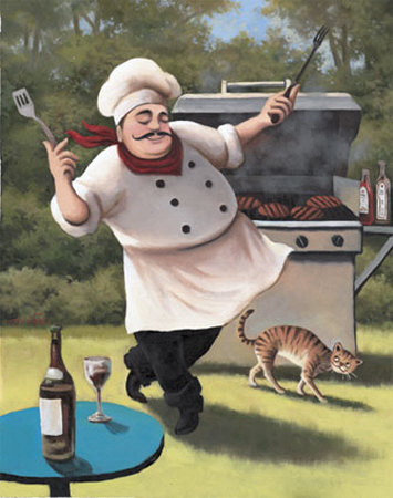 Barbecue Chef, Cat by T. C. Chiu Pricing Limited Edition Print image