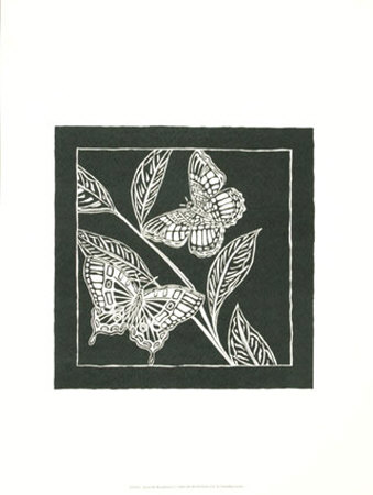 Butterfly Woodblock In Black I by Chariklia Zarris Pricing Limited Edition Print image
