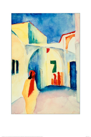View Of A Street Scene In by Auguste Macke Pricing Limited Edition Print image