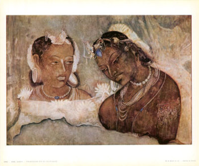 Princess And Her Attendant by Ajanta Inde Pricing Limited Edition Print image