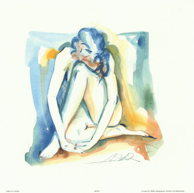 Pensive Nude by Alfred Gockel Pricing Limited Edition Print image