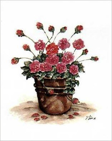 Potted Carnations by Andrea Nina Pricing Limited Edition Print image