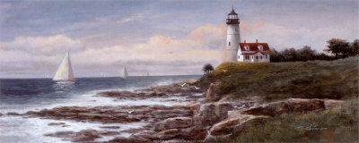 Lighthouse By Dawn by T. C. Chiu Pricing Limited Edition Print image
