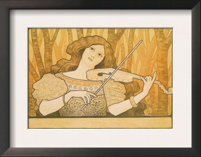 Woman Plays The Violin by Paul Berthon Pricing Limited Edition Print image