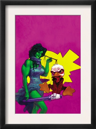 Howard The Duck #3 Cover: She-Hulk And Howard The Duck Fighting by Juan Bobillo Pricing Limited Edition Print image