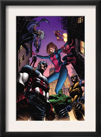 Marvel Adventures Avengers #28 Cover: Captain America, Giant-Girl, Spider-Man And Wolverine by Leonard Kirk Pricing Limited Edition Print image