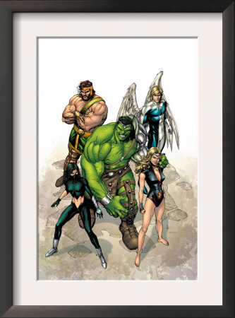 Incredible Hulk #109 Cover: Hulk, Namora, Hercules, Angel, Black And Carmilla by Carlo Pagulayan Pricing Limited Edition Print image
