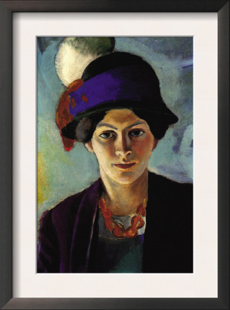 Portrait Of The Wife Of The Artist With A Hat by Auguste Macke Pricing Limited Edition Print image