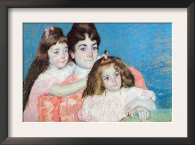 Madame A.F. Aude With Her Two Daughters by Mary Cassatt Pricing Limited Edition Print image