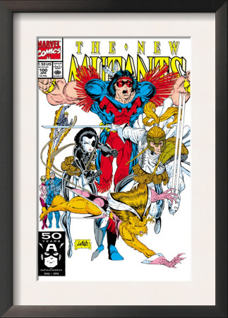 New Mutants #100 Cover: Warpath, Feral, Domino, Shatterstar And New Mutants by Rob Liefeld Pricing Limited Edition Print image