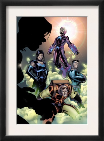 Marvel Handbook: Teams 2005 Cover: Cole, Hydro-Man, Salamandra, Wizard And Frightful Four Flying by Paco Medina Pricing Limited Edition Print image