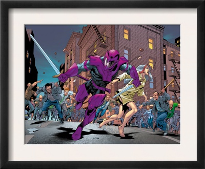 New Thunderbolts #10 Group: Swordsman And Joystick Riding by Tom Grummett Pricing Limited Edition Print image