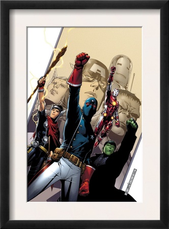 Young Avengers #2 Cover: Patriot, Hulkling, Iron Lad, Wiccan, Young Avengers And Asgardian by Jim Cheung Pricing Limited Edition Print image