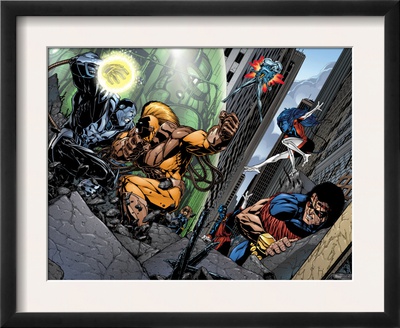 Exiles #41 Group: Apocalypse, Nocturne, Thunderbird, Sabretooth And Exiles by James Calafiore Pricing Limited Edition Print image