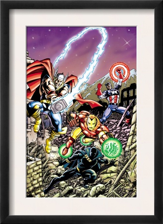 Avengers #21 Cover: Captain America, Thor, Iron Man, Black Panther And Avengers by George Perez Pricing Limited Edition Print image