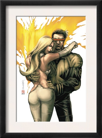 New X-Men #156 Cover: Cyclops, Emma Frost And Phoenix by Salvador Larroca Pricing Limited Edition Print image