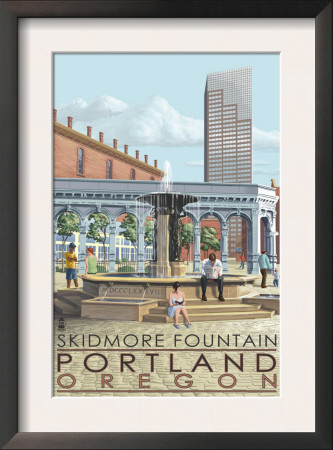Portland, Oregon - Skidmore Fountain, C.2009 by Lantern Press Pricing Limited Edition Print image