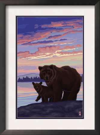Bear And Cub, C.2009 by Lantern Press Pricing Limited Edition Print image