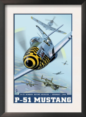 B-25 Bomber Escort Mission - P-51 Mustang, C.2008 by Lantern Press Pricing Limited Edition Print image