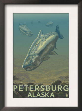 King Salmon - Petersburg, Alaska, C.2009 by Lantern Press Pricing Limited Edition Print image