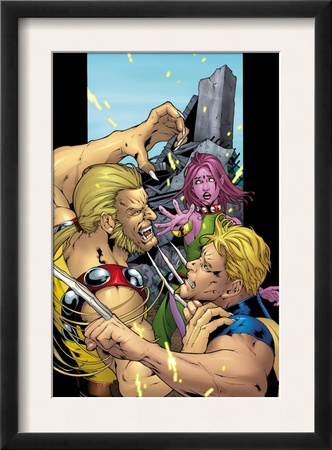 Exiles #59 Cover: Sabretooth, Mimic And Blink by Miki Sakakibara Pricing Limited Edition Print image