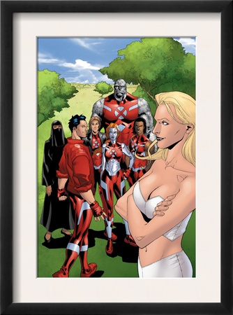 New X-Men: Hellions #4 Group: Dust, Mercury, Hellion, Rockslide, Tag, Emma Frost by Clayton Henry Pricing Limited Edition Print image