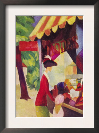 Before Hutladen (Woman With A Red Jacket And Child) by Auguste Macke Pricing Limited Edition Print image