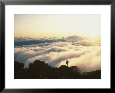 Person Hiking On Mountain Peak by Vloo Phototeque Pricing Limited Edition Print image