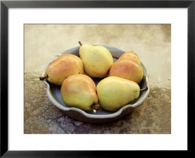 Still Life Of Pears On An Olive Background by Jacque Denzer Parker Pricing Limited Edition Print image