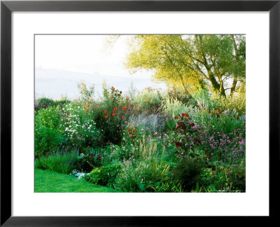 Country Garden With Large Pond, Gravel Garden, Vegetable Plot & Views To The Countryside Beyond by Lynn Keddie Pricing Limited Edition Print image