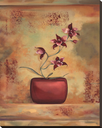 Red Orchid In Vase by Louise Montillio Pricing Limited Edition Print image