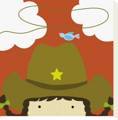 Peek-A-Boo Heroes: Cowgirl by Yuko Lau Pricing Limited Edition Print image